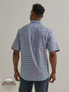 Wrangler 112325894 Rugged Wear Wrinkle Resist Short Sleeve Shirt in Blue and Red Plaid Back View