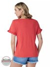 Wrangler 112327273 Ruddle Accent Sleeve Tee in Red Back View