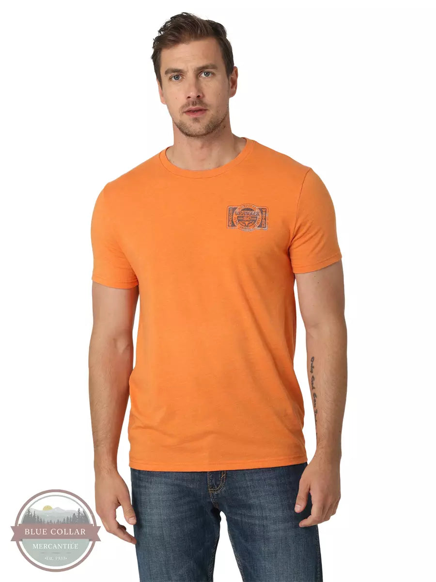 Wrangler 112328865 Logo Graphic Short Sleeve T-Shirt in Pumpkin Front View