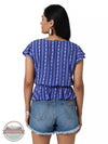 Wrangler 112329850 Flutter Sleeve Button Front Top in Blue Back View