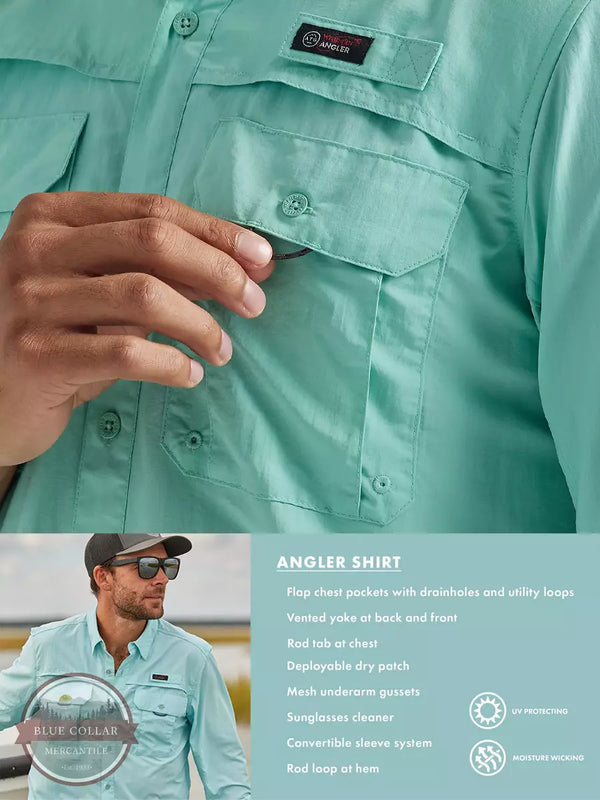 ATG Angler Long Sleeve Shirt in Ocean by Wrangler 112331259