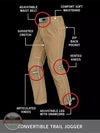 Wrangler NS715TR ATG Convertible Trail Jogger Pants in Tiger Brown Details