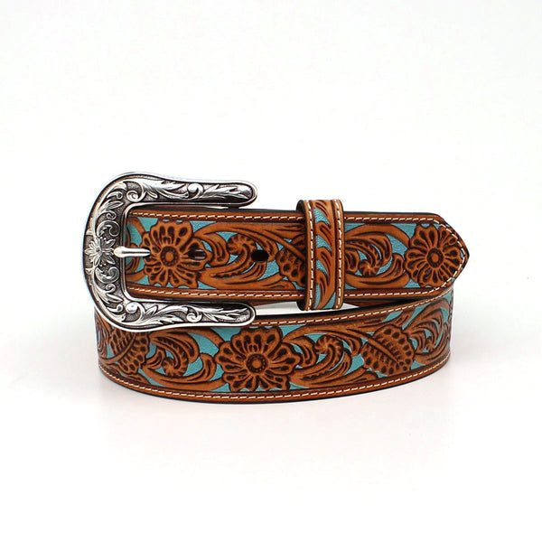 Ariat A1534108 Ladies Floral Overlay Turquoise Belt