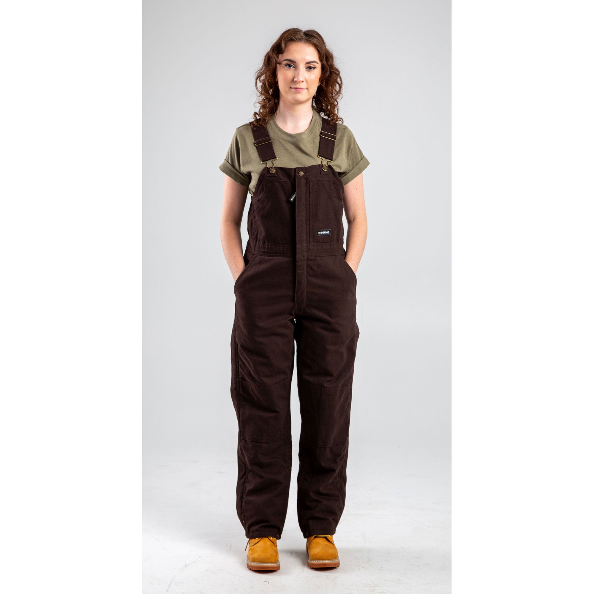 Berne WB515 Women's Softstone Duck Insulated Bib Overall front model