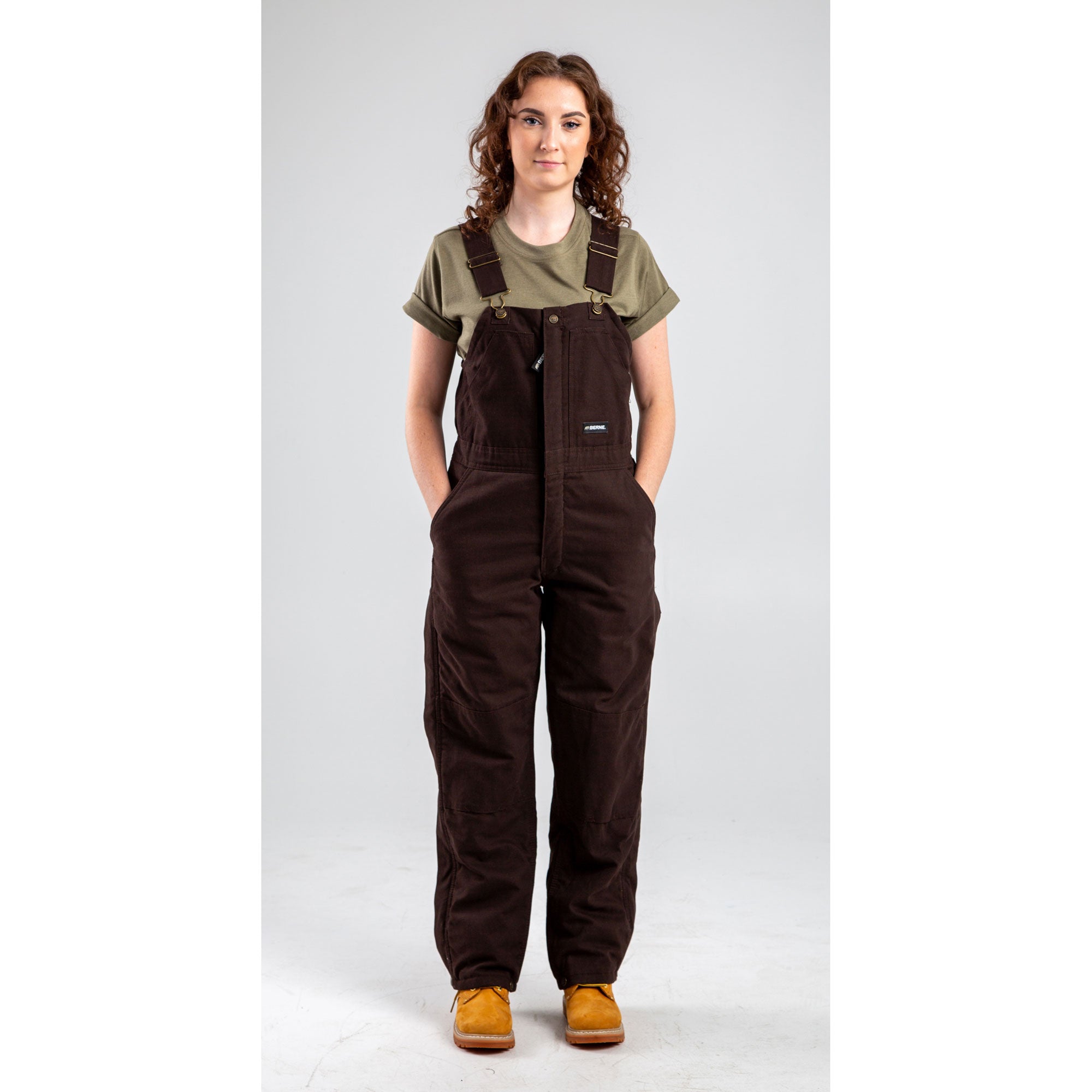 Womens Coveralls Berne Men's Heritage Insulated Bib Overall, Brown