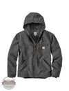 Men's Carhartt 104392 Relaxed Fit Washed Duck Sherpa-Lined Jacket Gravel Front View
