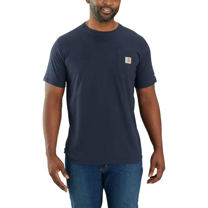 Carhartt 104616 Force® Relaxed Fit Midweight Short-Sleeve Pocket T-Shirt I26 navy blue