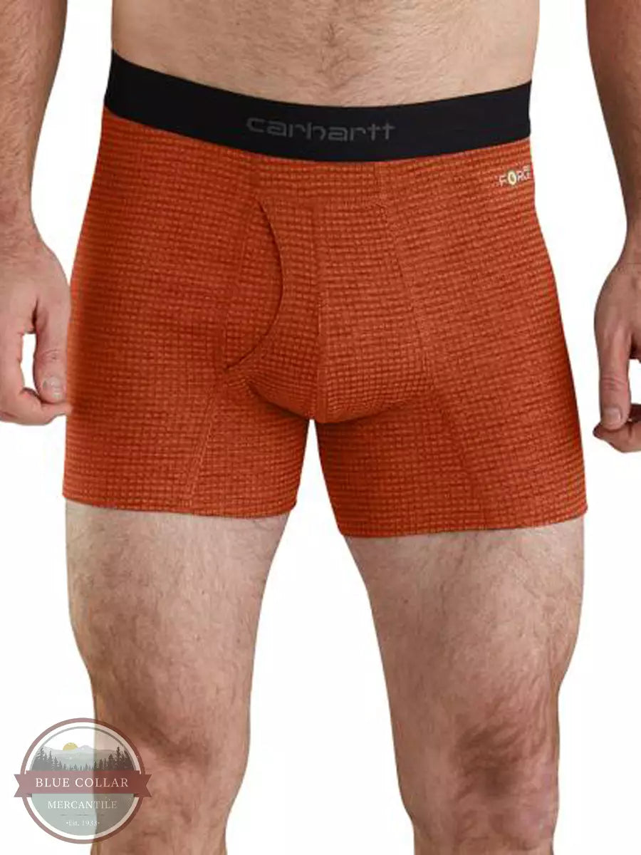 Carhartt MBB122 Base Force 5 Inch Tech Boxer Brief  Fired Brick Front View