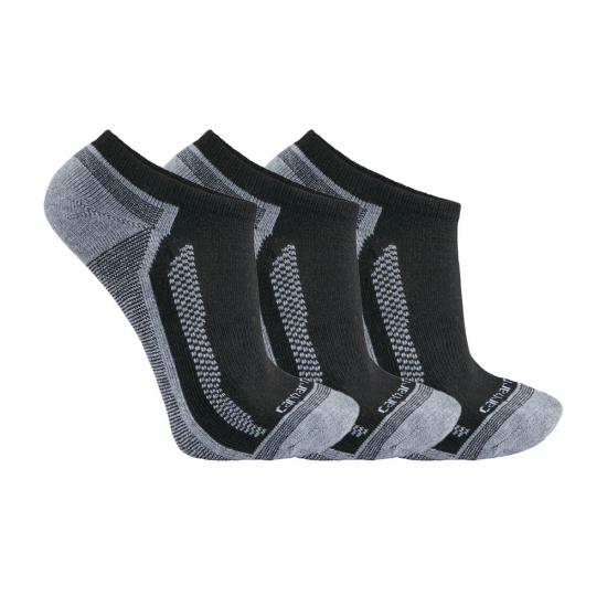 Carhartt SL3283M Force® Midweight Low-Cut Socks 3-Pack Black View