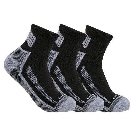 Carhartt SQ5283M Force® Midweight Quarter Socks 3-Pack  Black View
