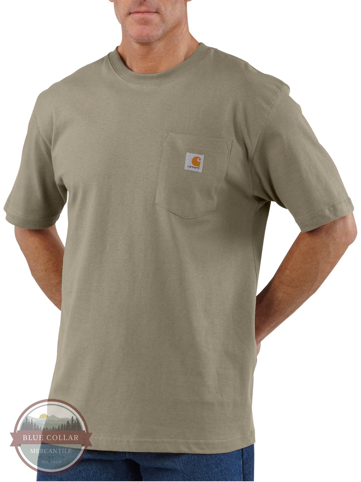 Carhartt K87 Loose Fit Heavyweight Short Sleeve Pocket T-Shirt Basic Colors desert sand