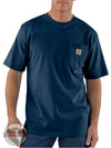 Carhartt K87 Loose Fit Heavyweight Short Sleeve Pocket T-Shirt Basic Colors Navy Front View