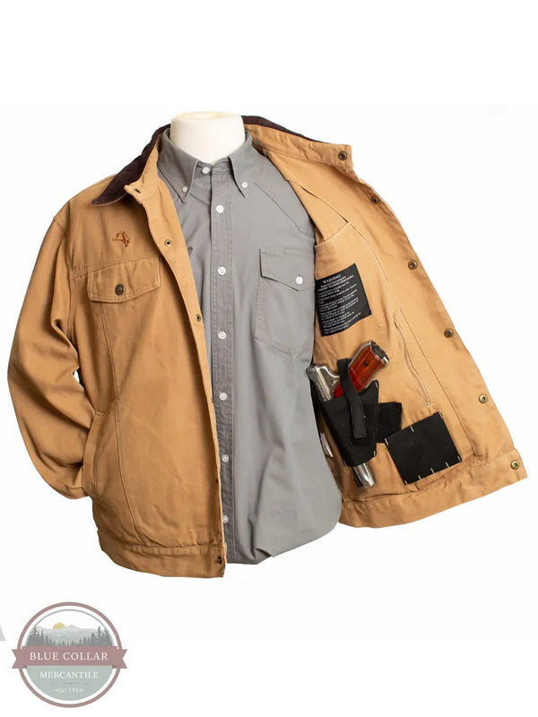 Wyoming Traders Chisum Concealed Carry Canvas Jacket tan open