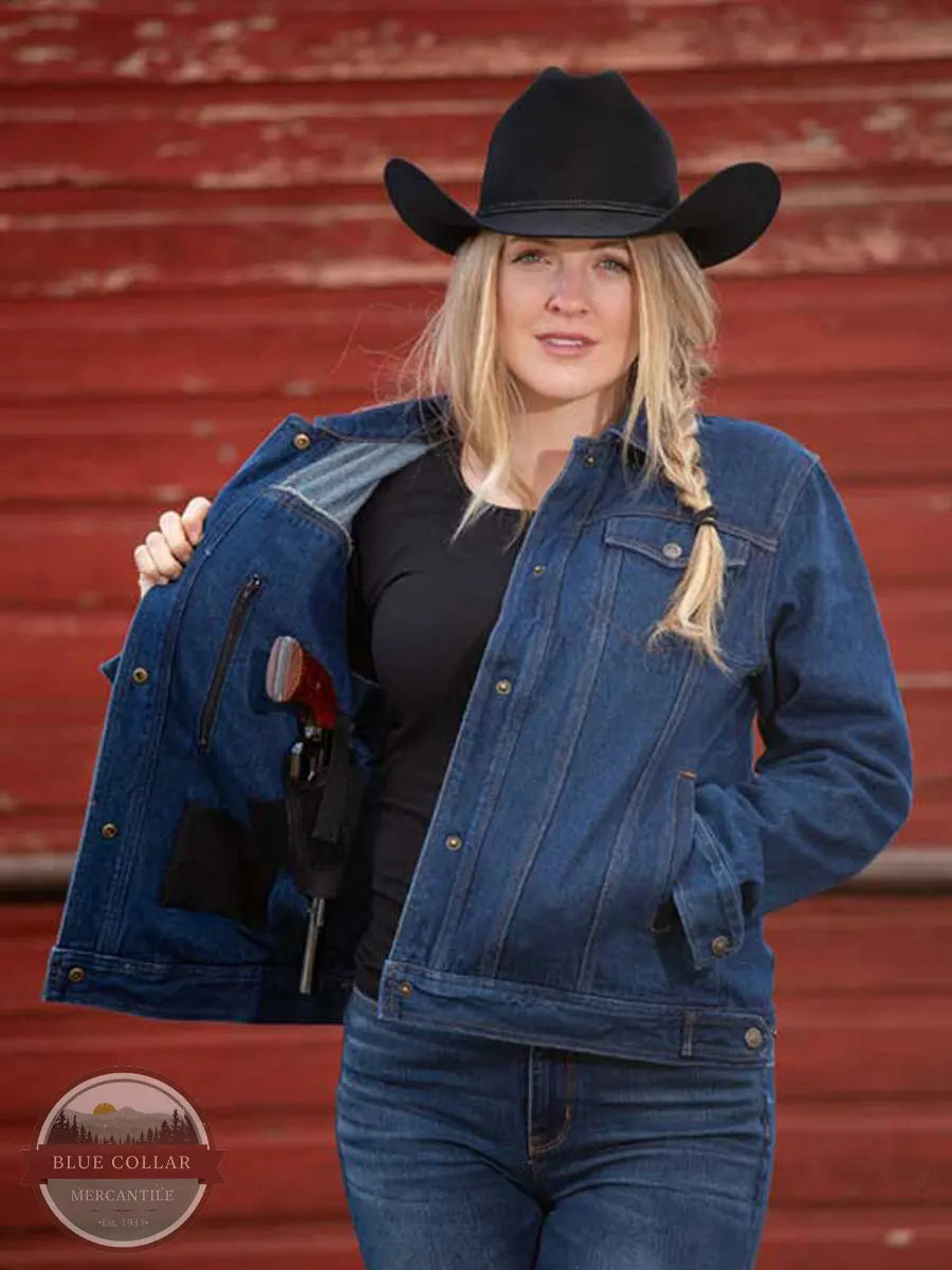 Wyoming Traders Women's Denim Concealed Carry Jacket lifestyle