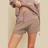 Dress Forum FW3547-FW3623-MAUVE-BLUSH Color Block Knitted Lounge Set in Mauve and Blush Shorts View