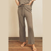 Dress Forum FW6227-FW6976 Cozy Ribbed Knit Lounge Set in Dark Taupe Closeup Pants View