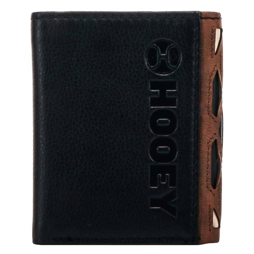 Hooey HTF012-CRRD Aztec Print Leather Tri-Fold Wallet Back View