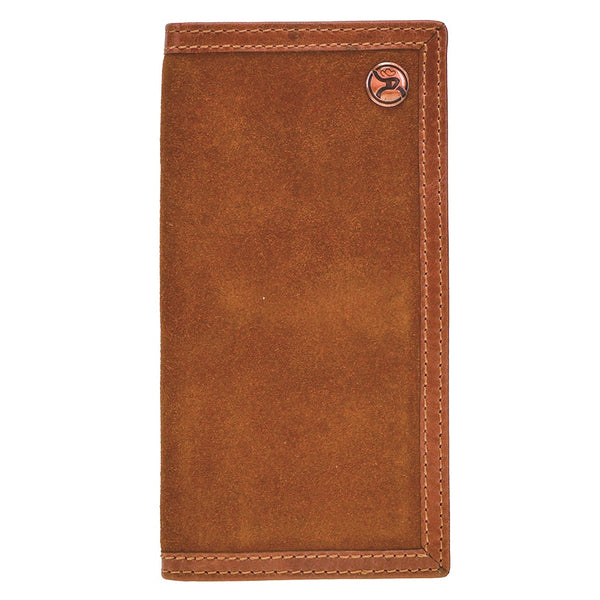 Hooey RW001-TNBR Roughout Rodeo Wallt with Brown Leather Double Welt Edge