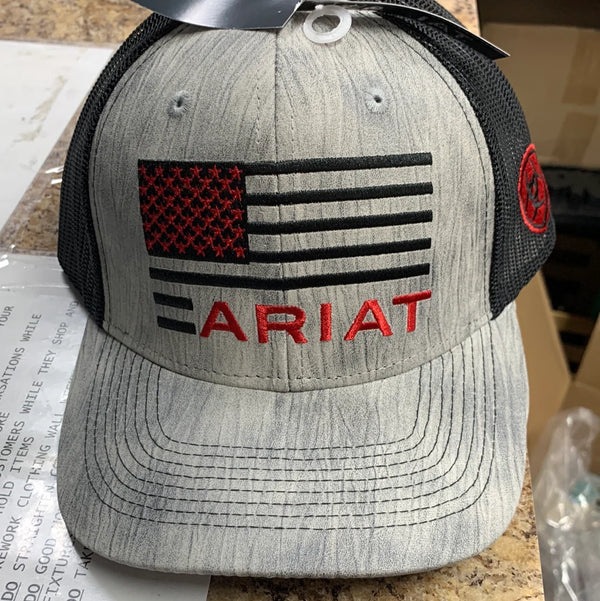 Ariat A300014206 Flag Shield Logo Cap in Heathered Grey Life View