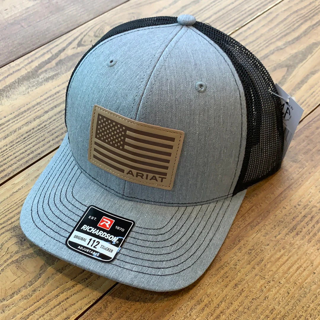 Ariat A300015906 R112 USA Flag Patch Cap in Grey Life View