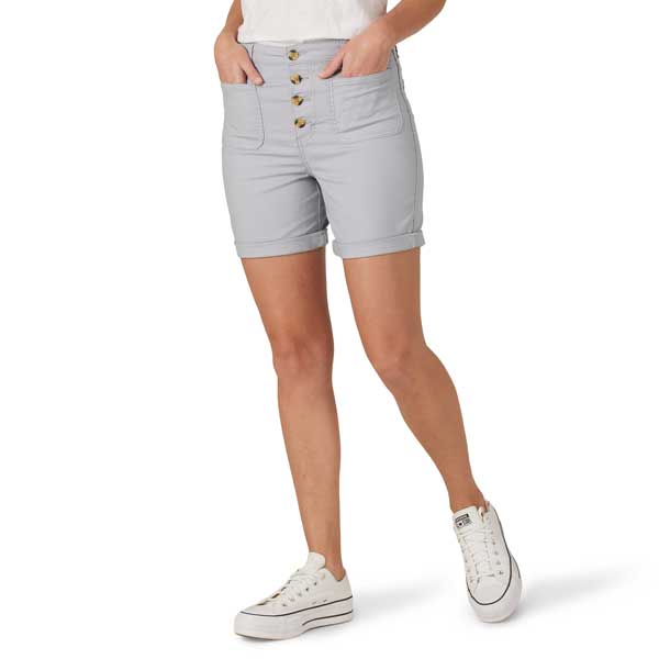 Lee 2314323 Legendary Patch Front Shorts in Material Gray front view