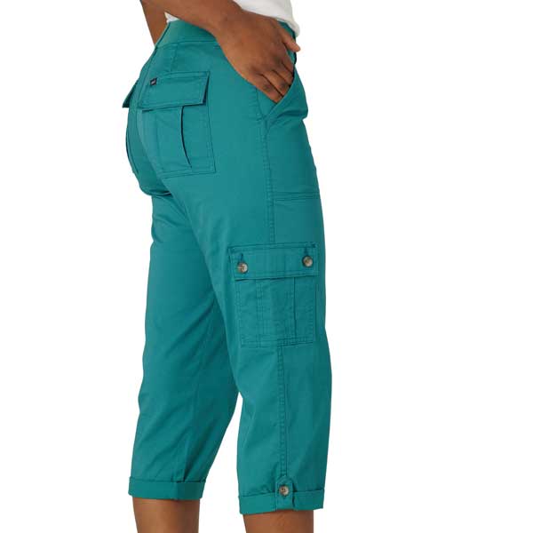 Lee 2314354 Flex-to-Go Cargo Capris in Midway Teal  side