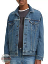 Levi's 72334-0130 Denim Trucker Jacket in Medium Indigo Wash Front View