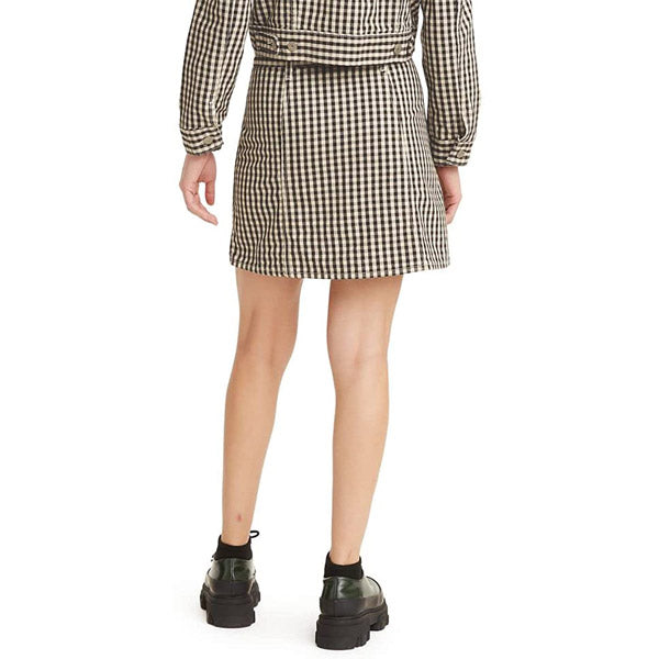 Levi's A0978 A Line Mini Skirt by Levi's Black White Checkered Back