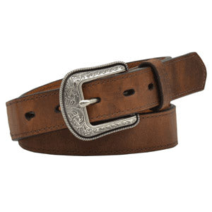 M & F D1492 Kid's Western Buckle Crazy Brown Leather Belt