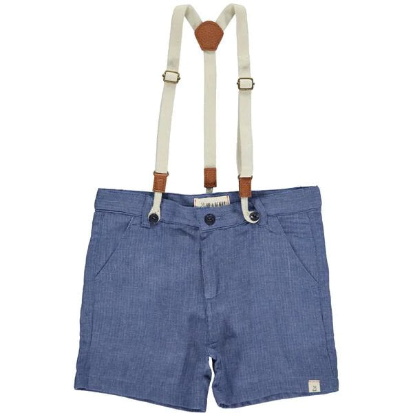 Me & Henry HB876c Blue Gauze Shorts and Suspenders product only