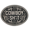 Montana Silversmiths A890CST Cowboy Sh*t Antiqued Belt Buckle front