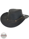 Outback Trading Co. 1367 BLK Wagga Wagga Leather Hat, Black main view