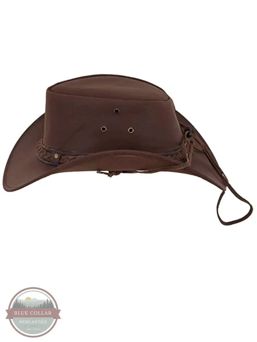 Outback Trading Co. 1367 CHO Wagga Wagga Leather Hat, Chocolate Brown side