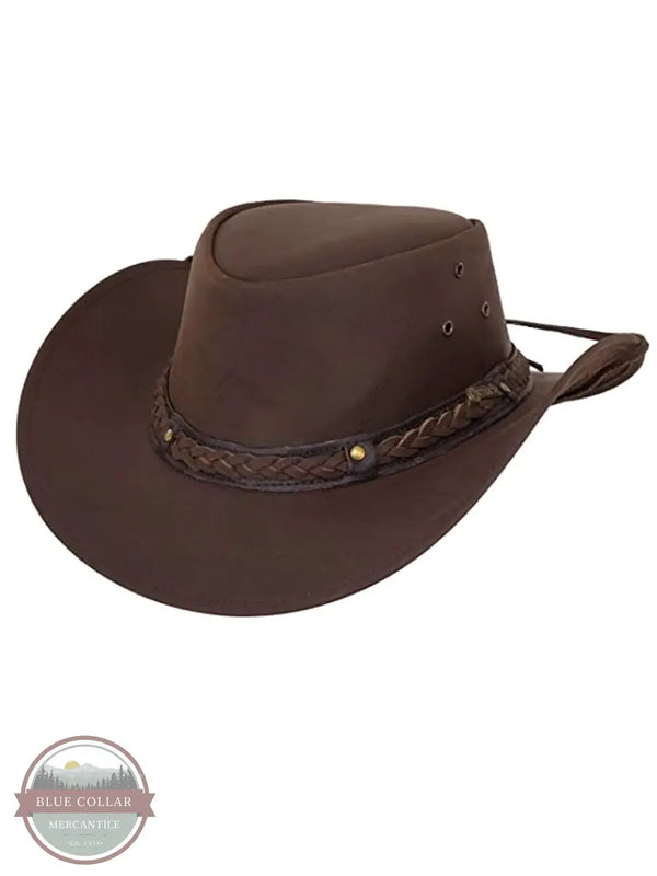 Outback Trading Co. 1367 CHO Wagga Wagga Leather Hat, Chocolate Brown main view