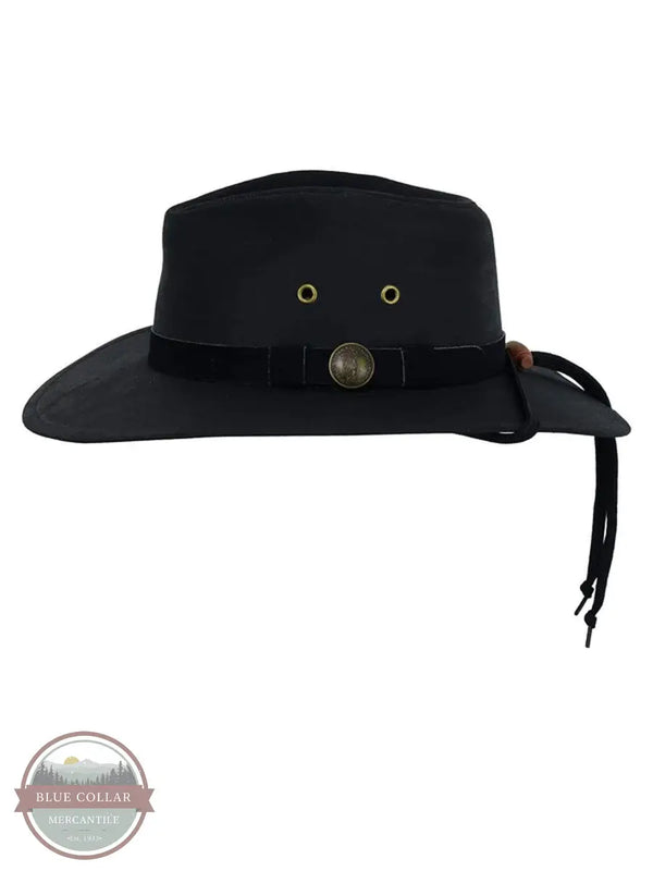 Outback Trading Co. 1480 BLK Kodiak Oilskin Black Hat side view