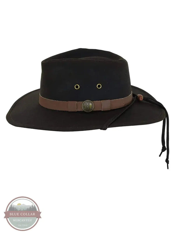Outback Trading Co. 1480 BRN Kodiak Oilskin Brown Hat side view