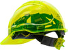 Portwest PV60 Peak View Ratchet Hard Hat Vented yellow back view