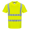 Portwest LLC S170YE Hi Vis Cotton Comfort Short Sleeve T-Shirt in Yellow