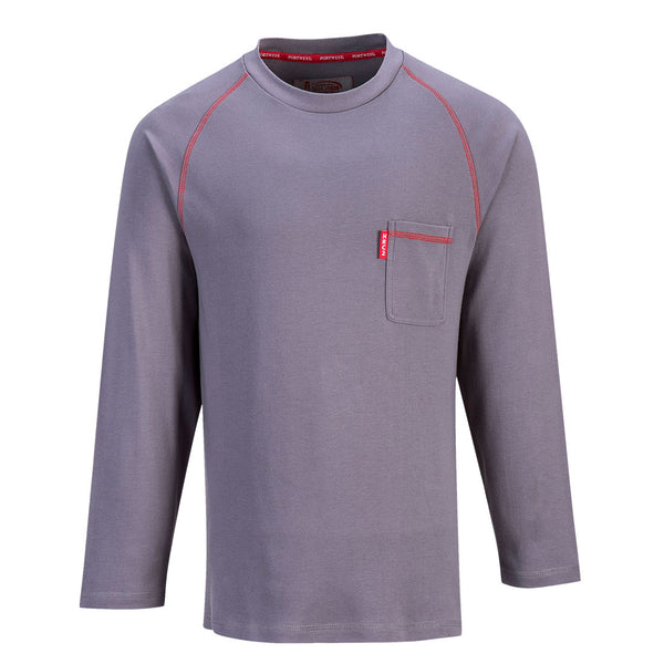 Portwest FR01GRY Bizflame FR Crew Neck T-Shirt in Gray
