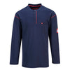 Bizflame FR Henley T-Shirt in Navy Blue by Portwest FR02NA