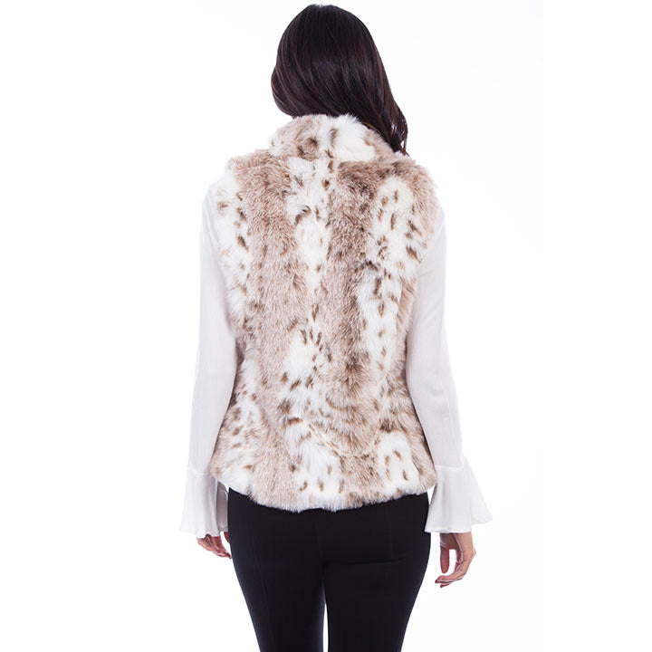 Scully 8055 LEP Reversible Faux Fur Leopard Print Vest back
