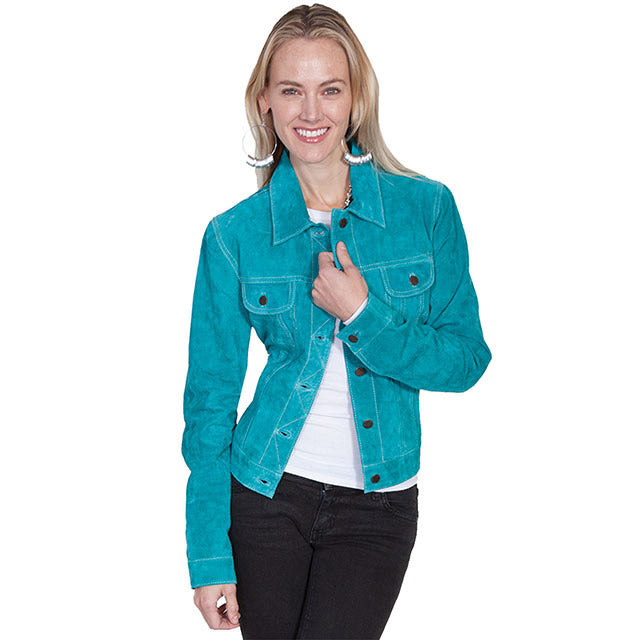 Scully L107-123 Turquoise Suede Jean Jacket
