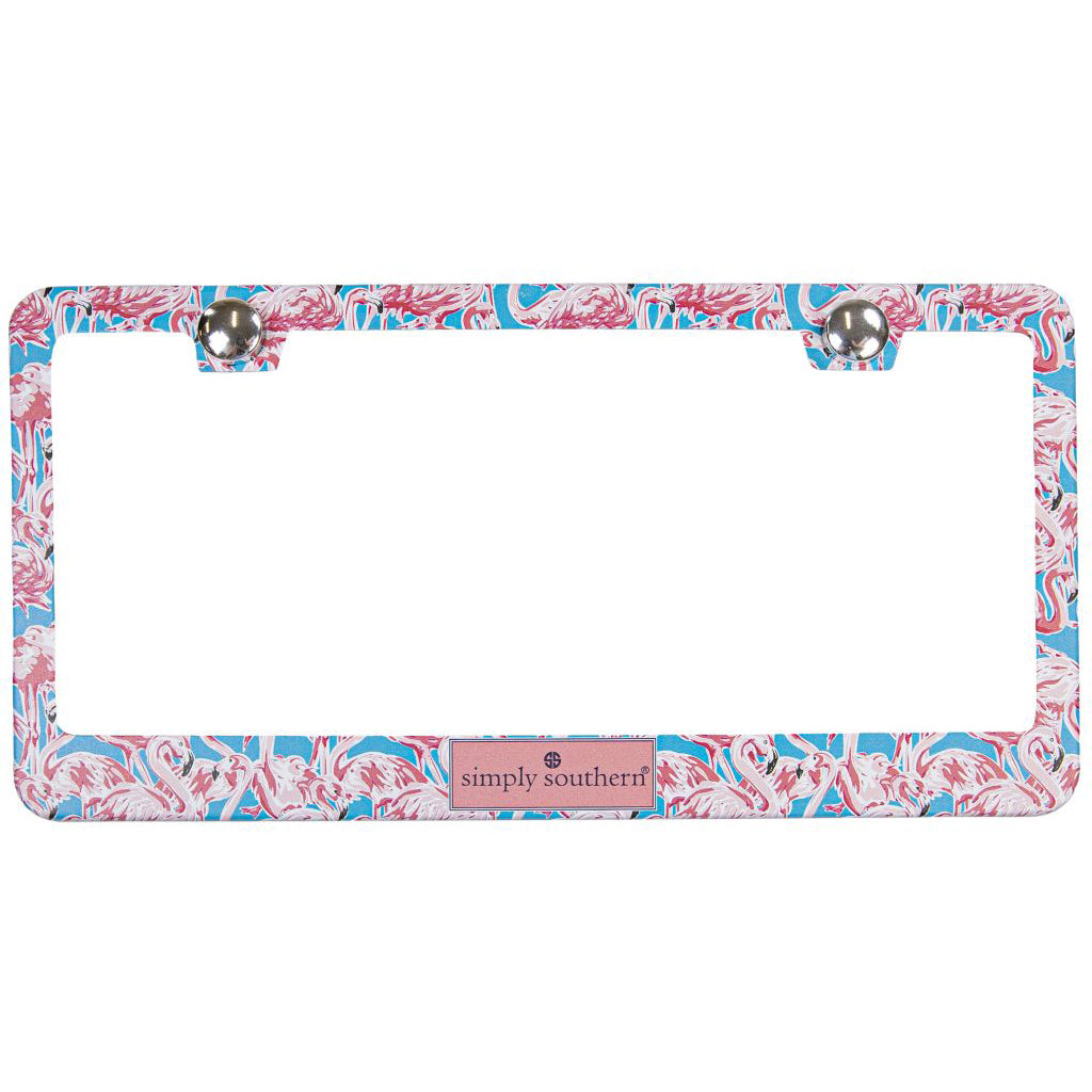 Simply Southern 0122-CARACCESSORY-PLATE License Plate Frame Flamingo