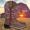 Smoky Mountain 3154 Vanguard Brown Distress Kid's Western Boot barn background