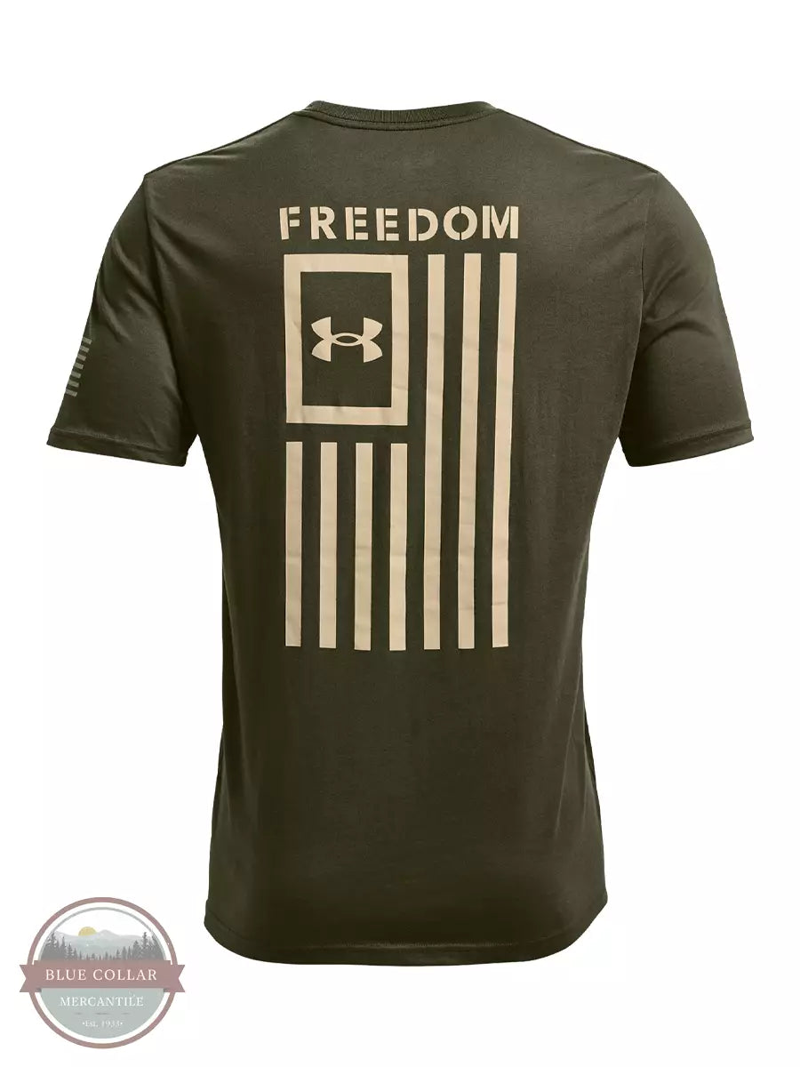 Under Armour 1370810 Men's UA Freedom Flag T-Shirt Marine Green/Desert Back View