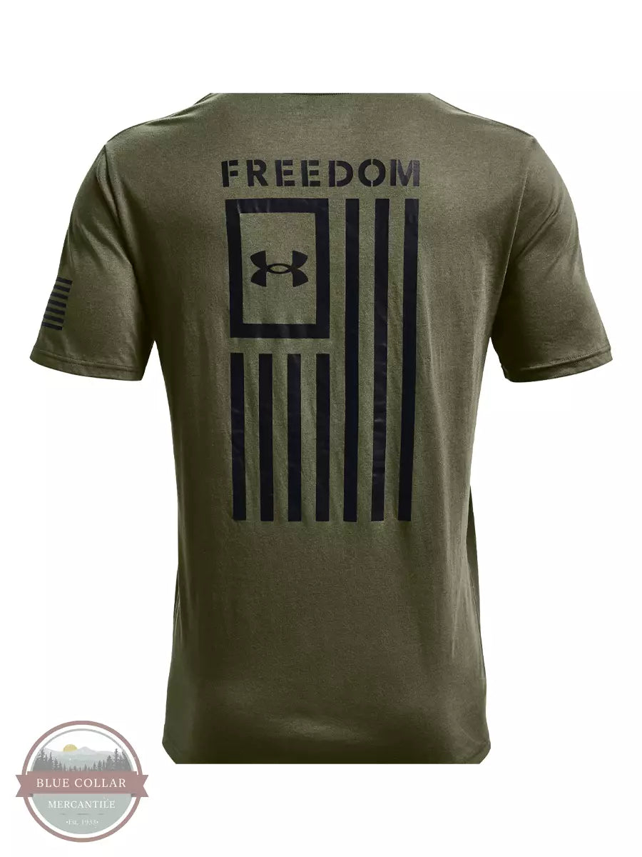 Under Armour 1370810 Men's UA Freedom Flag T-Shirt Marine Green/Black Back View